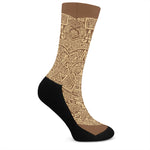 Mayan Calendar Print Crew Socks