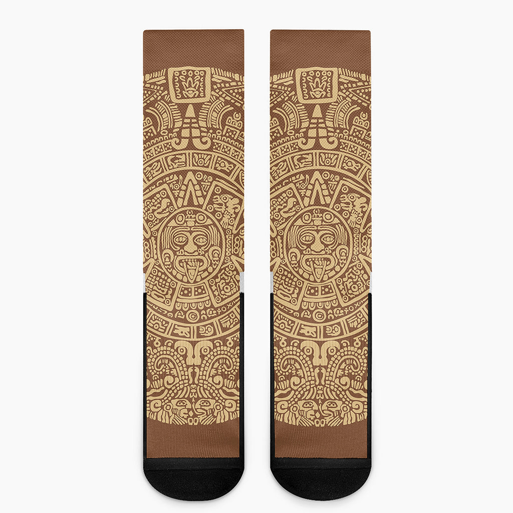 Mayan Calendar Print Crew Socks