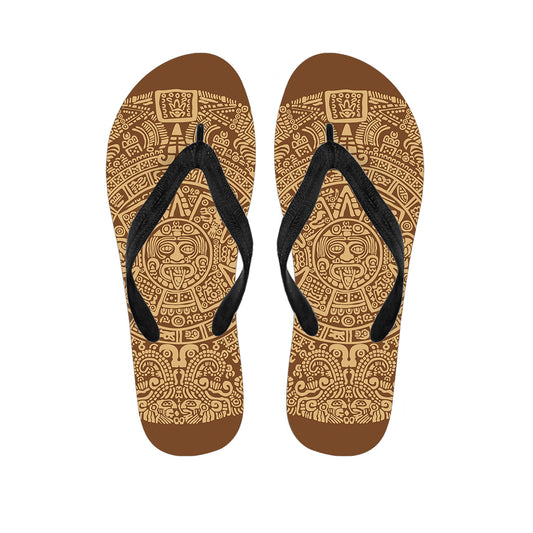Mayan Calendar Print Flip Flops