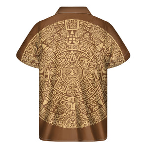 Mayan Calendar Print Men's Short Sleeve Shirt