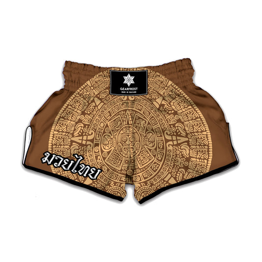 Mayan Calendar Print Muay Thai Boxing Shorts