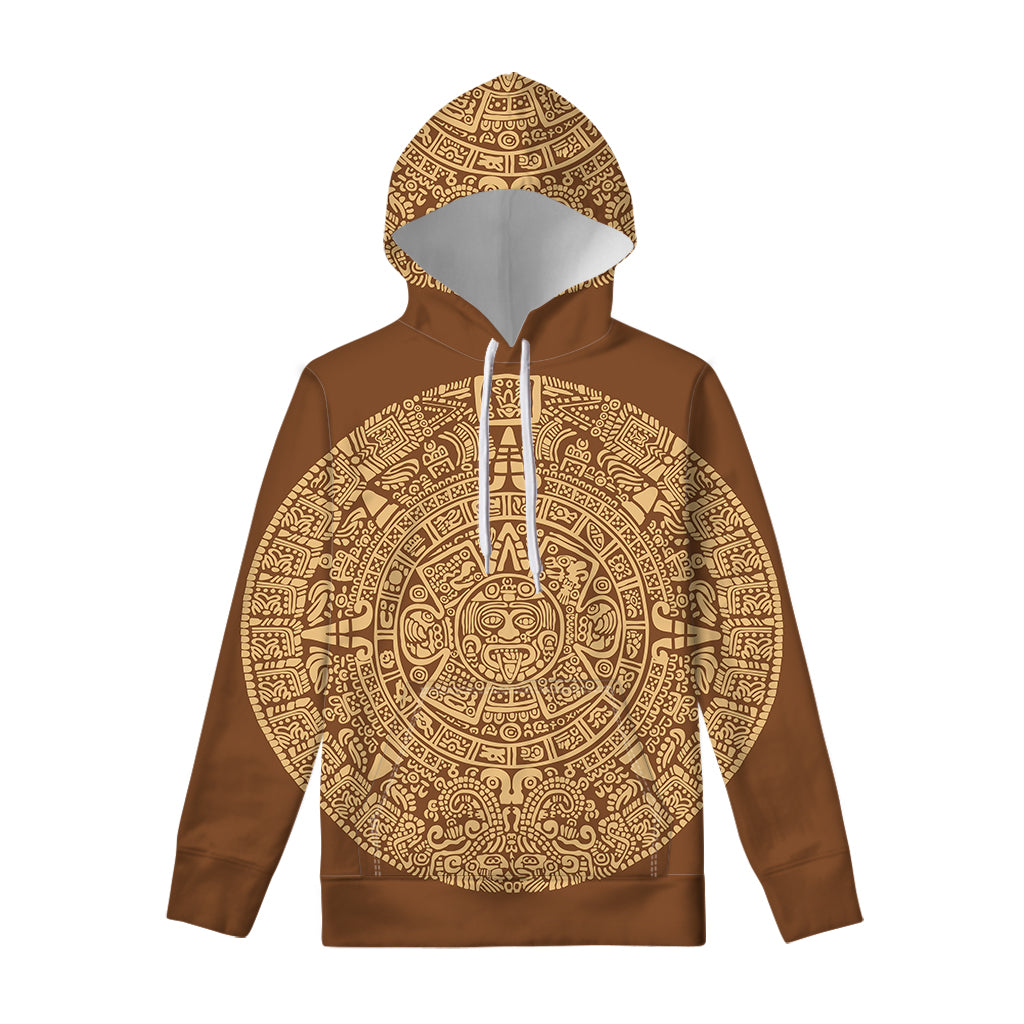 Mayan Calendar Print Pullover Hoodie