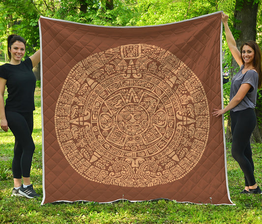 Mayan Calendar Print Quilt