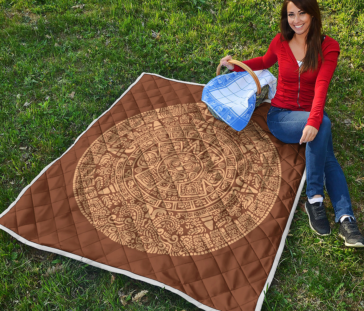 Mayan Calendar Print Quilt