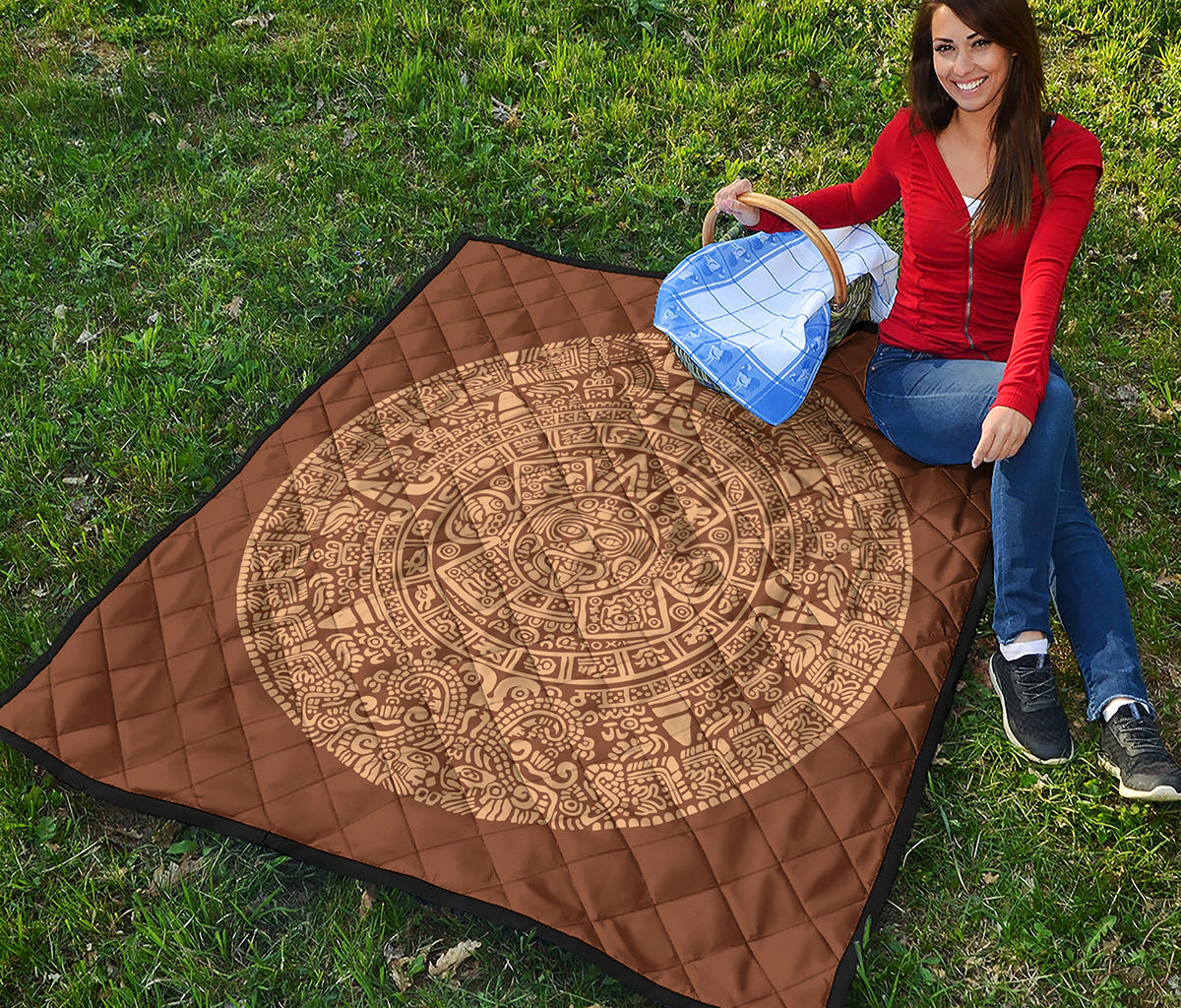Mayan Calendar Print Quilt