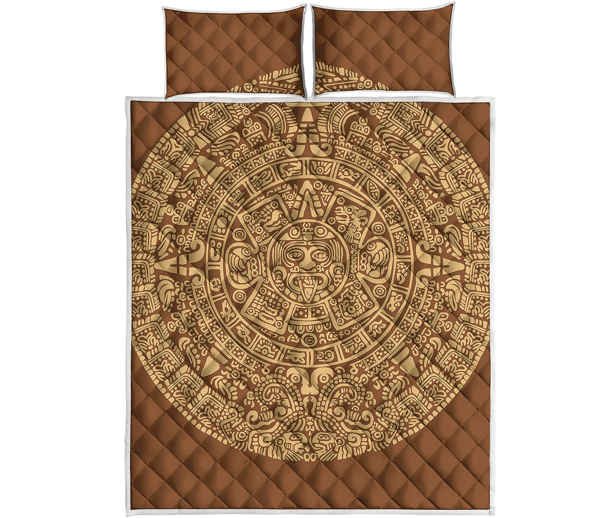 Mayan Calendar Print Quilt Bed Set