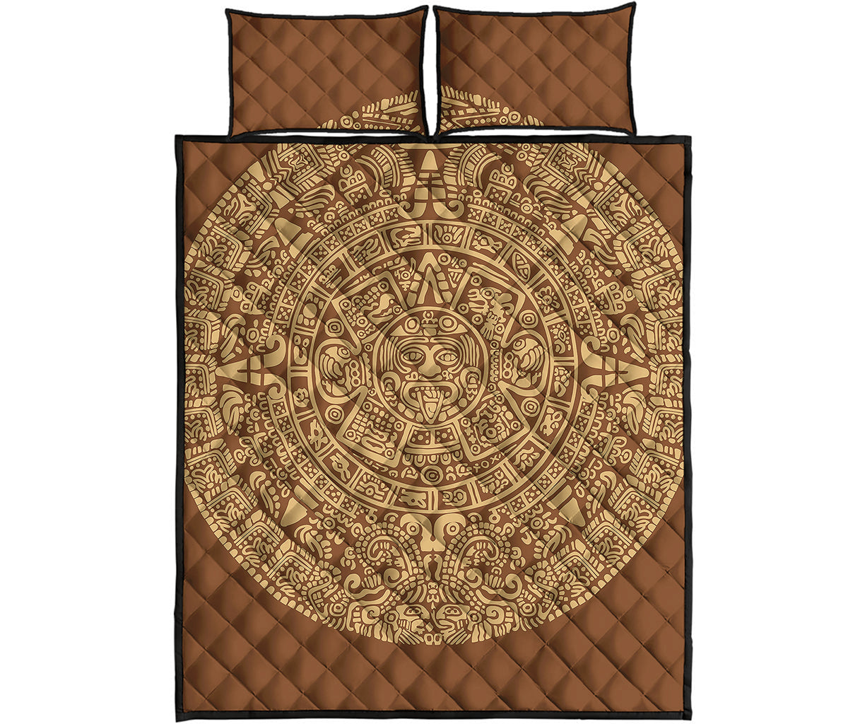Mayan Calendar Print Quilt Bed Set