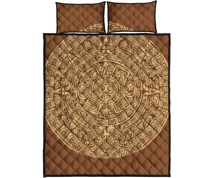 Mayan Calendar Print Quilt Bed Set