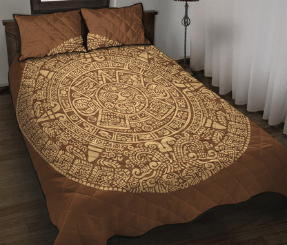 Mayan Calendar Print Quilt Bed Set