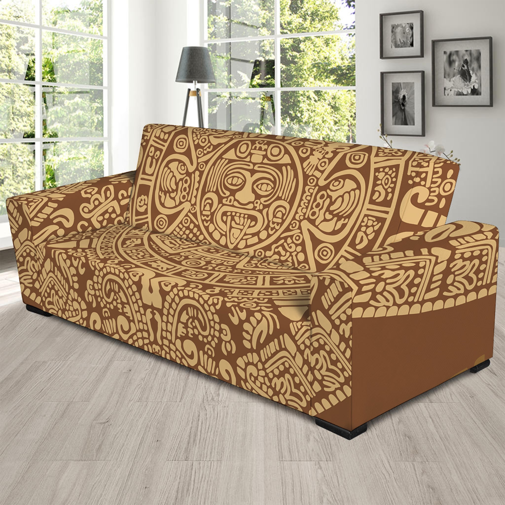 Mayan Calendar Print Sofa Slipcover