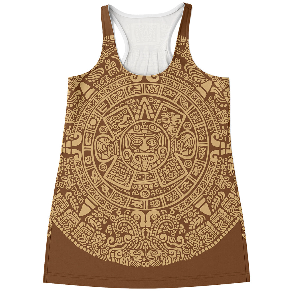 Mayan Calendar Print Women's Racerback Tank Top