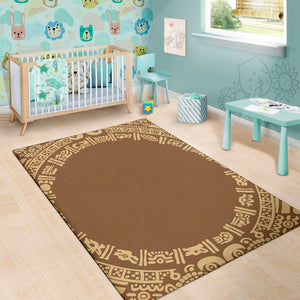 Mayan Circle Symbol Print Area Rug