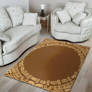 Mayan Circle Symbol Print Area Rug