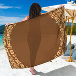 Mayan Circle Symbol Print Beach Sarong Wrap