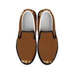 Mayan Circle Symbol Print Black Slip On Shoes