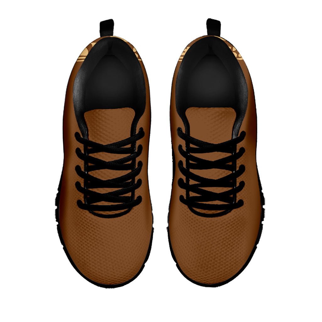 Mayan Circle Symbol Print Black Sneakers