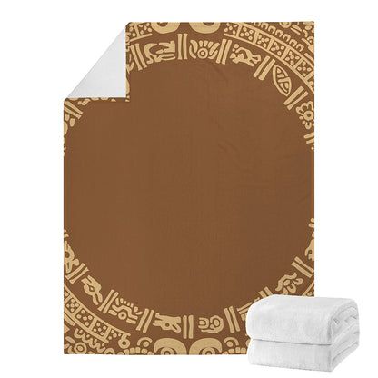 Mayan Circle Symbol Print Blanket