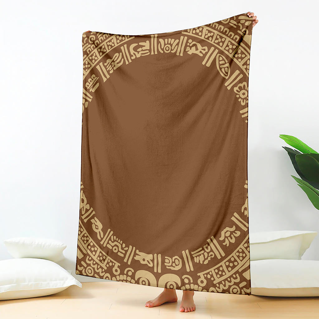 Mayan Circle Symbol Print Blanket