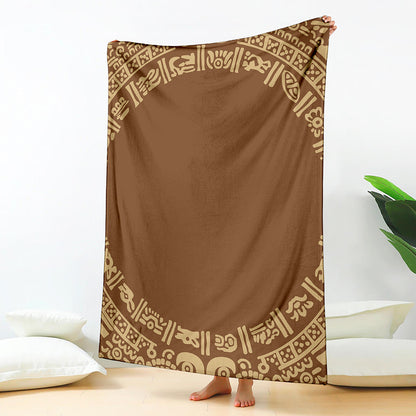 Mayan Circle Symbol Print Blanket