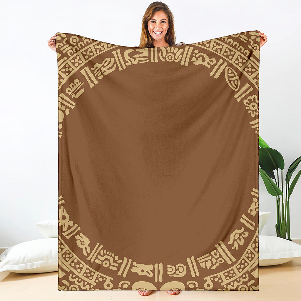 Mayan Circle Symbol Print Blanket