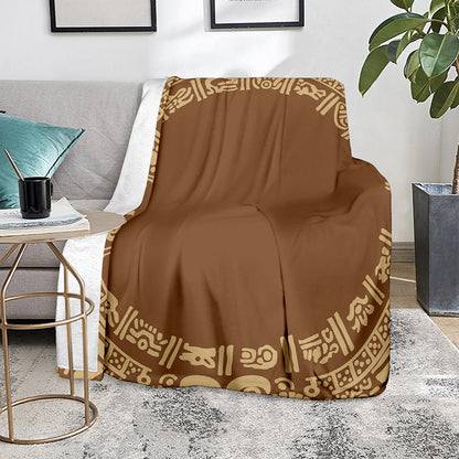 Mayan Circle Symbol Print Blanket