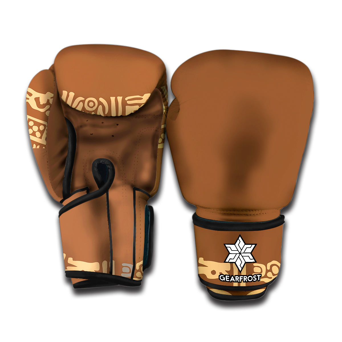 Mayan Circle Symbol Print Boxing Gloves
