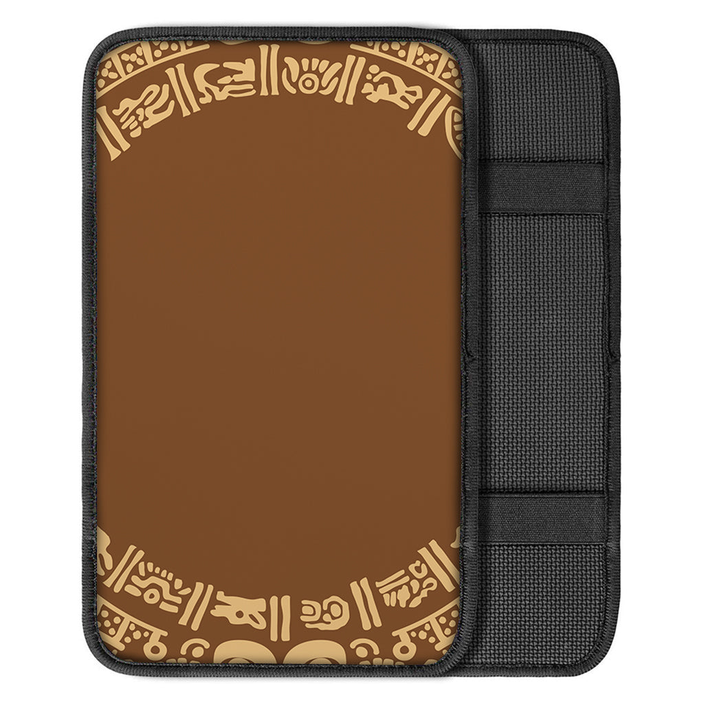 Mayan Circle Symbol Print Car Center Console Cover