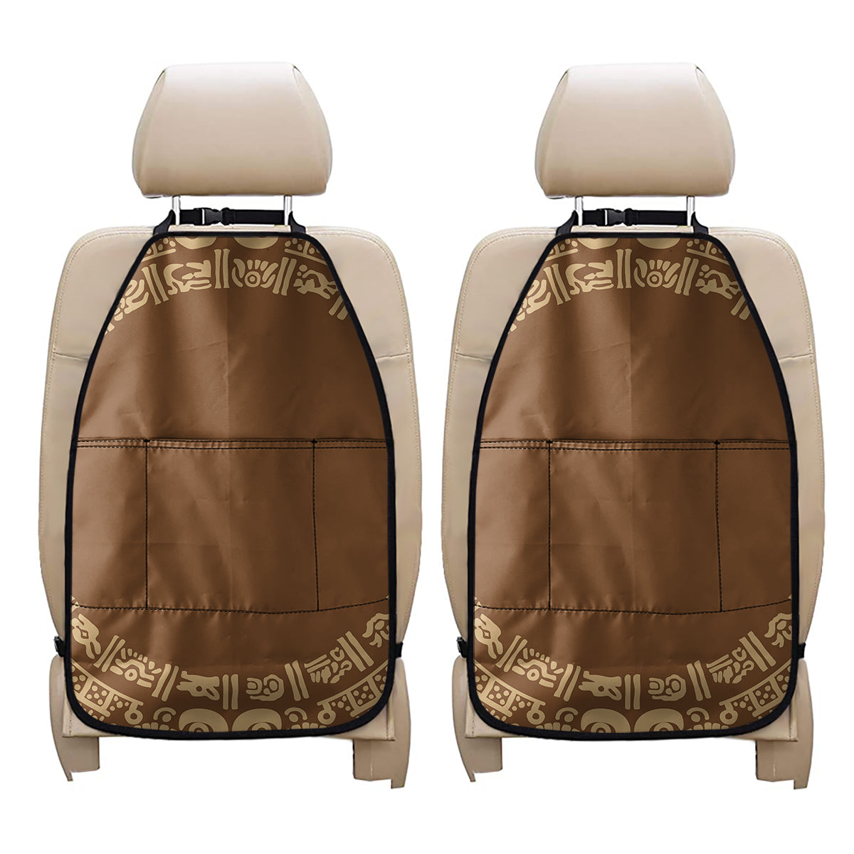 Mayan Circle Symbol Print Car Seat Organizers