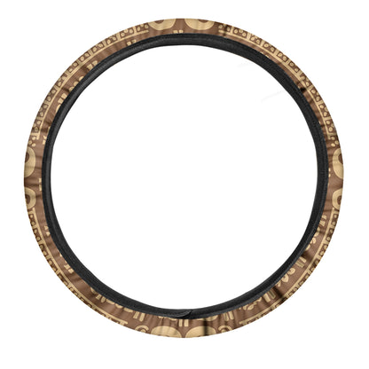 Mayan Circle Symbol Print Car Steering Wheel Cover