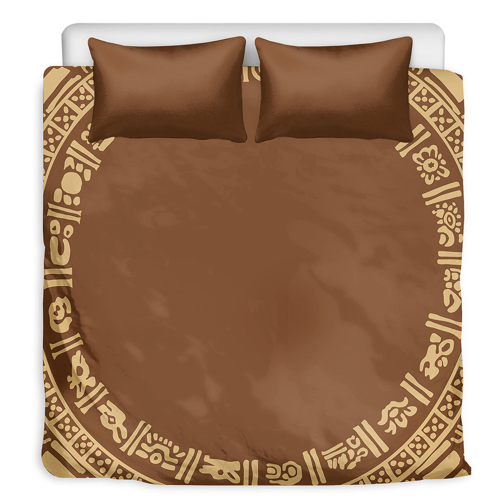 Mayan Circle Symbol Print Duvet Cover Bedding Set
