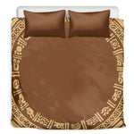Mayan Circle Symbol Print Duvet Cover Bedding Set