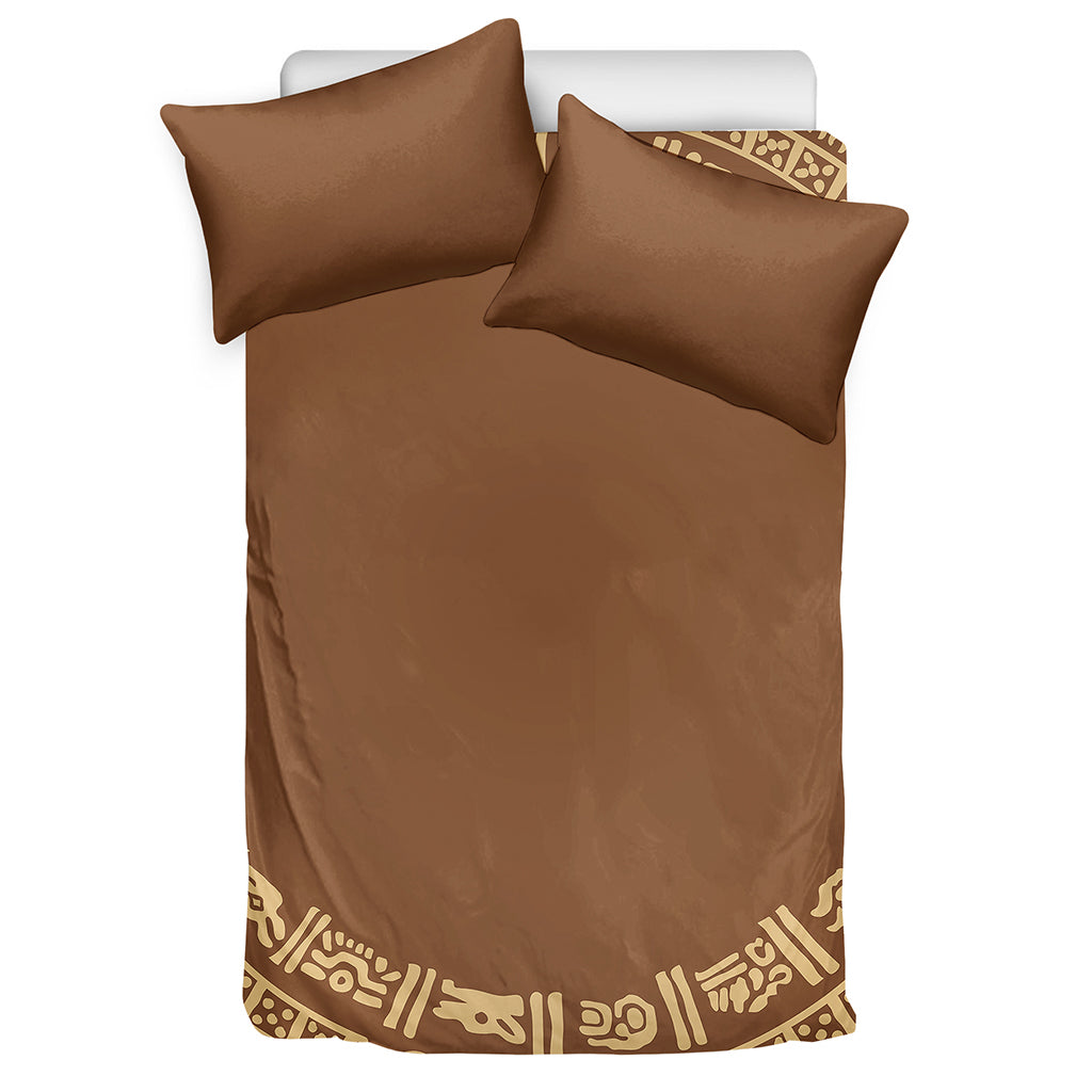 Mayan Circle Symbol Print Duvet Cover Bedding Set