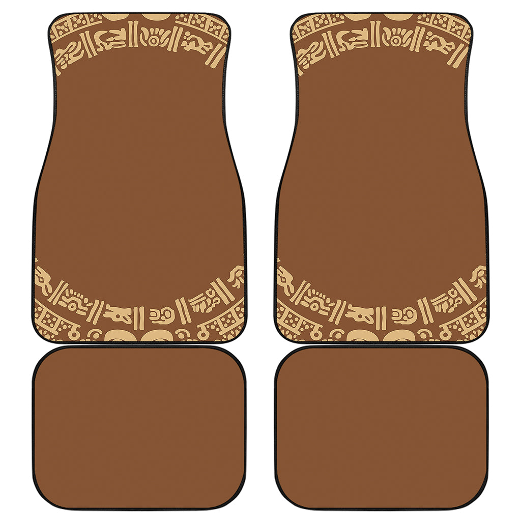Mayan Circle Symbol Print Front and Back Car Floor Mats