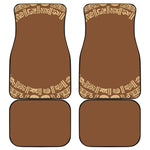 Mayan Circle Symbol Print Front and Back Car Floor Mats