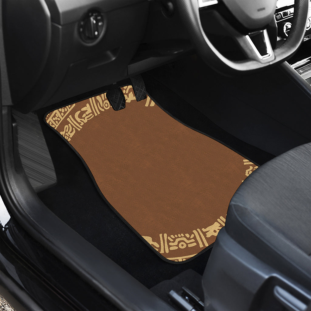 Mayan Circle Symbol Print Front and Back Car Floor Mats