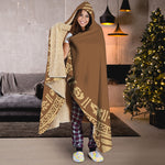 Mayan Circle Symbol Print Hooded Blanket