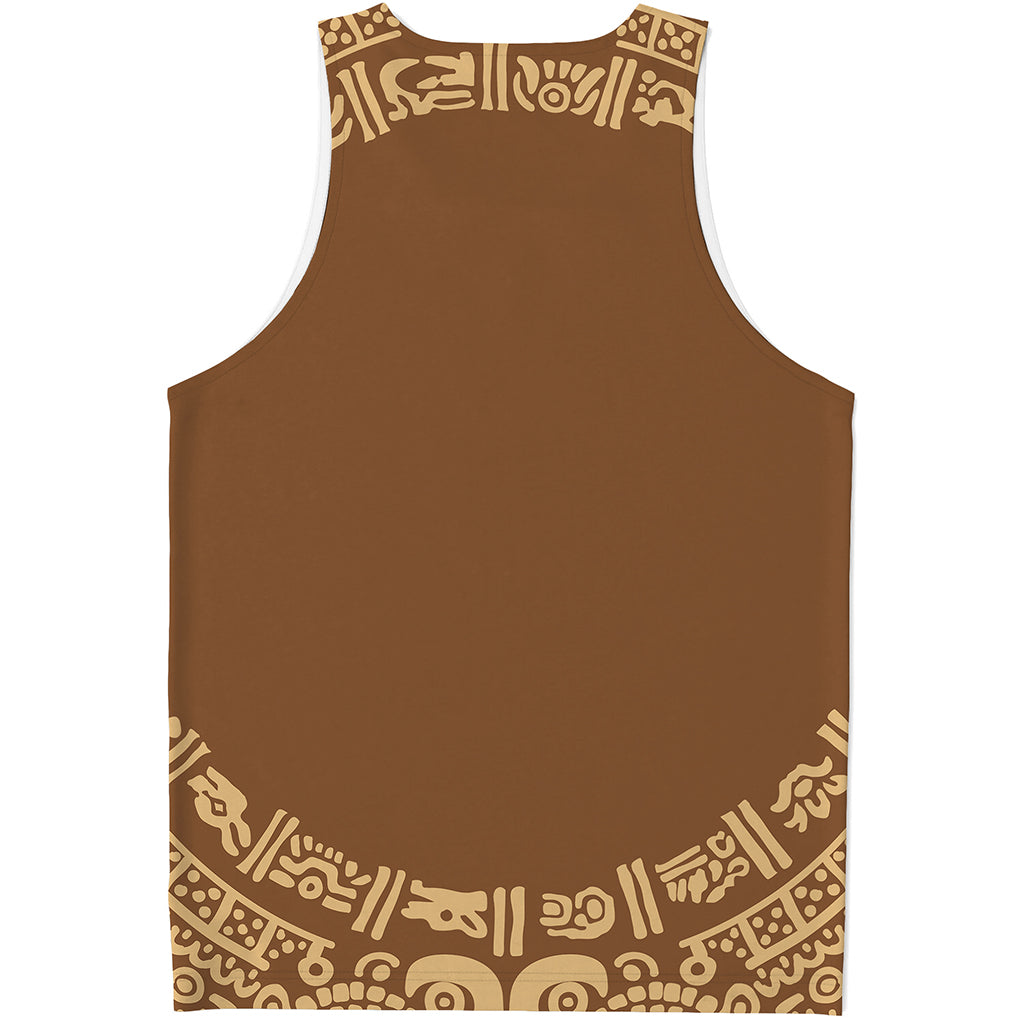 Mayan Circle Symbol Print Men's Tank Top