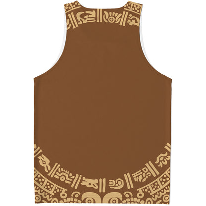 Mayan Circle Symbol Print Men's Tank Top