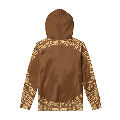 Mayan Circle Symbol Print Pullover Hoodie