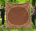 Mayan Circle Symbol Print Quilt