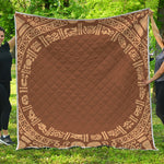 Mayan Circle Symbol Print Quilt