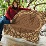 Mayan Circle Symbol Print Quilt