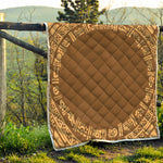 Mayan Circle Symbol Print Quilt