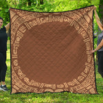 Mayan Circle Symbol Print Quilt