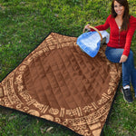 Mayan Circle Symbol Print Quilt