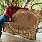 Mayan Circle Symbol Print Quilt