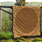 Mayan Circle Symbol Print Quilt