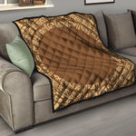 Mayan Circle Symbol Print Quilt