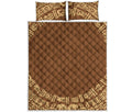 Mayan Circle Symbol Print Quilt Bed Set