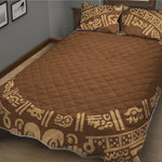 Mayan Circle Symbol Print Quilt Bed Set